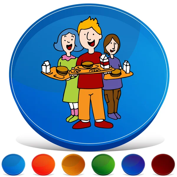 School Lunch Program Gemstone Button Set — Stock Vector