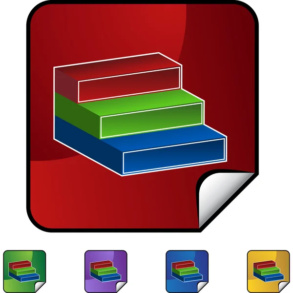 Botón web de tres pasos — Archivo Imágenes Vectoriales