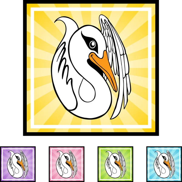 Cute Swan icon — Stock Vector