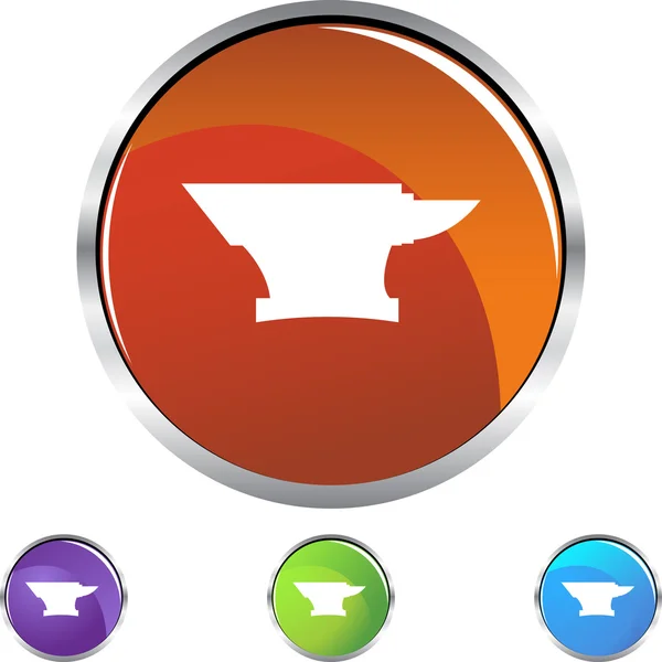 Botón icono yunque — Vector de stock