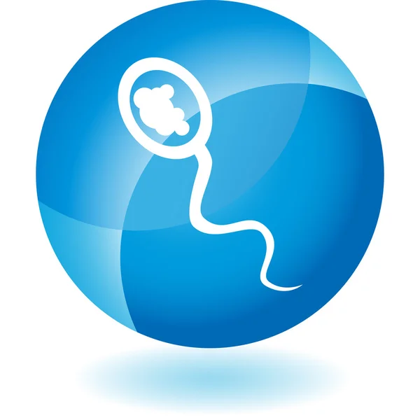 Sperm Cell web knop — Stockvector