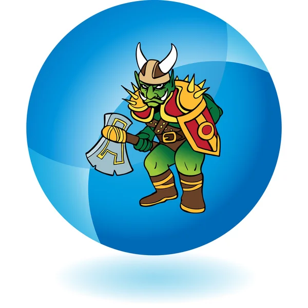 Icono guerrero orco — Vector de stock