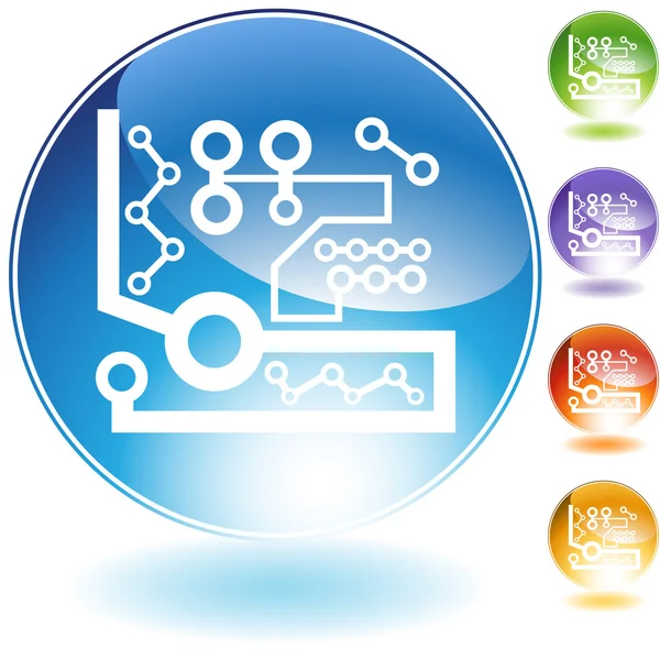 Microprocessor Crystal pictogram — Stockvector