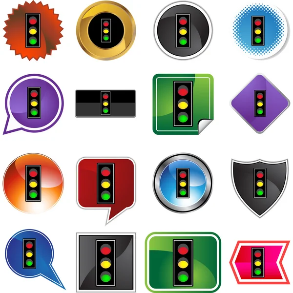 Traffic Light web button — Stock Vector