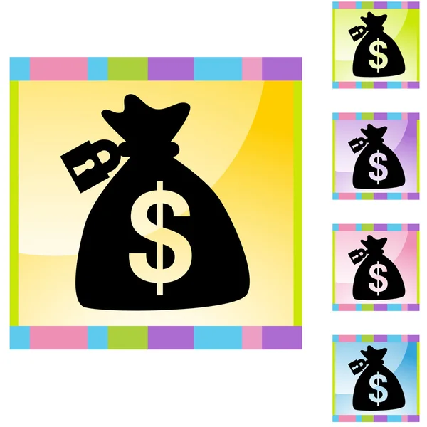 Locked Money Bag web icon — Stock Vector