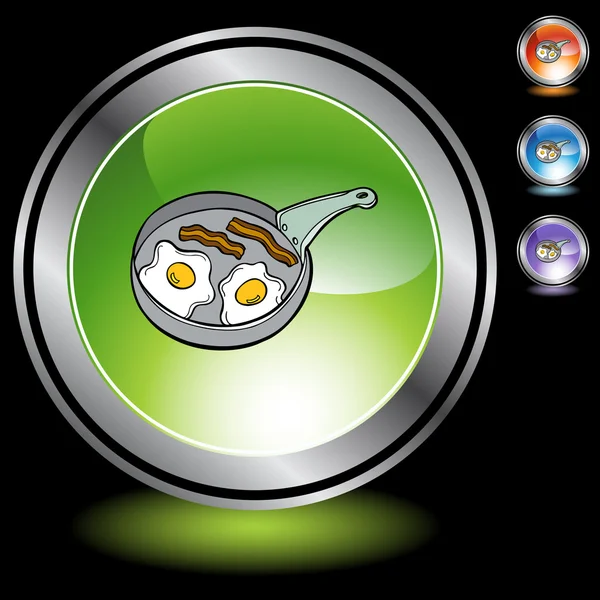 Bacon Egg Pan ícone da web —  Vetores de Stock