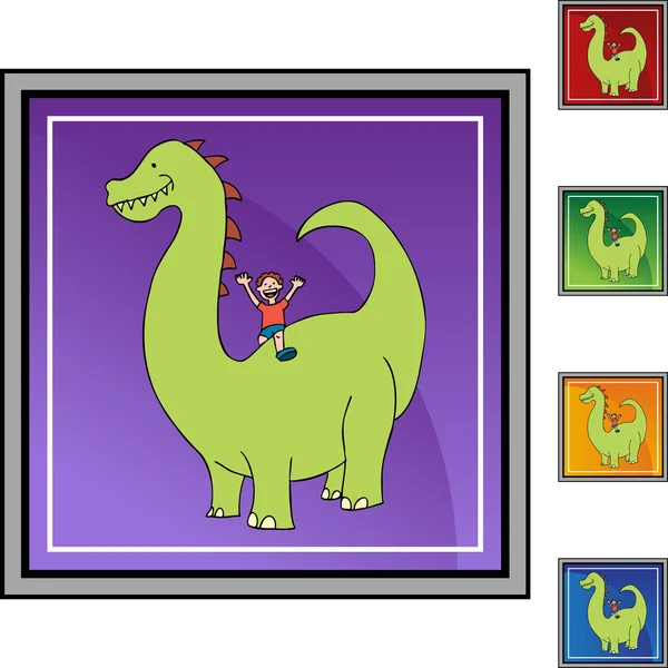 Dinosaurio icono web — Vector de stock