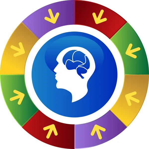 Cerebro icono botón web — Archivo Imágenes Vectoriales