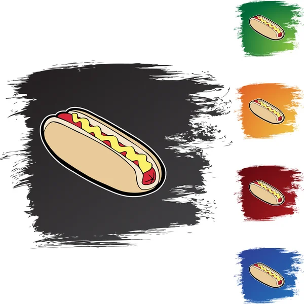 Hotdog ícone botão — Vetor de Stock