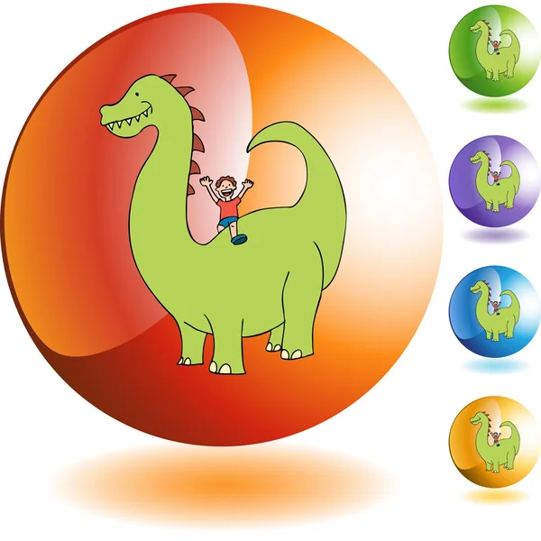 Icône web dinosaure — Image vectorielle