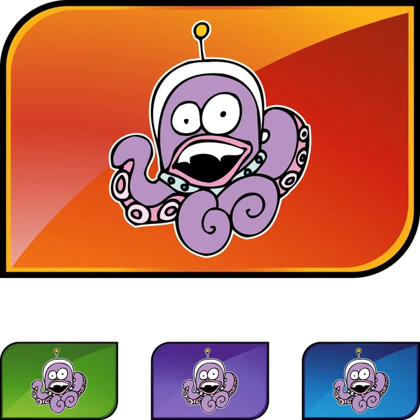 Octopus icône web extraterrestre — Image vectorielle