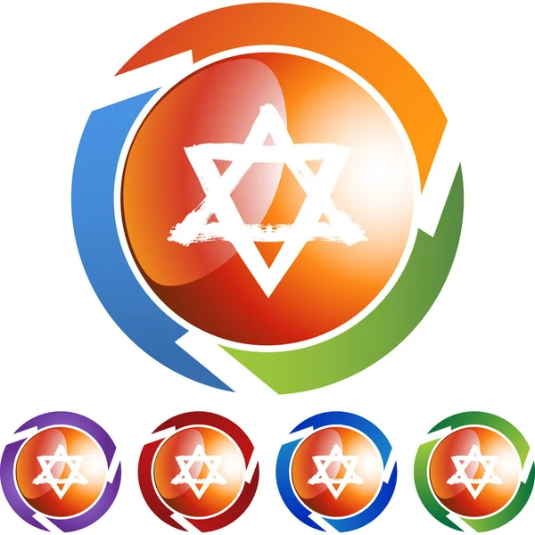 Joodse Star web pictogram — Stockvector