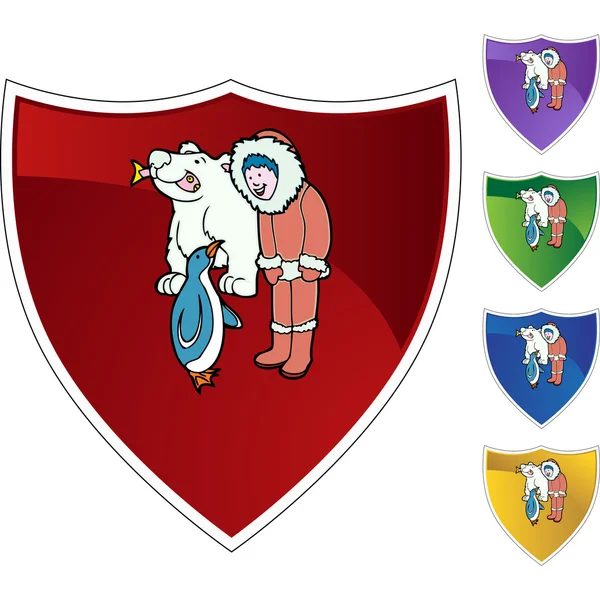 Eskimo ikona przycisku — Wektor stockowy