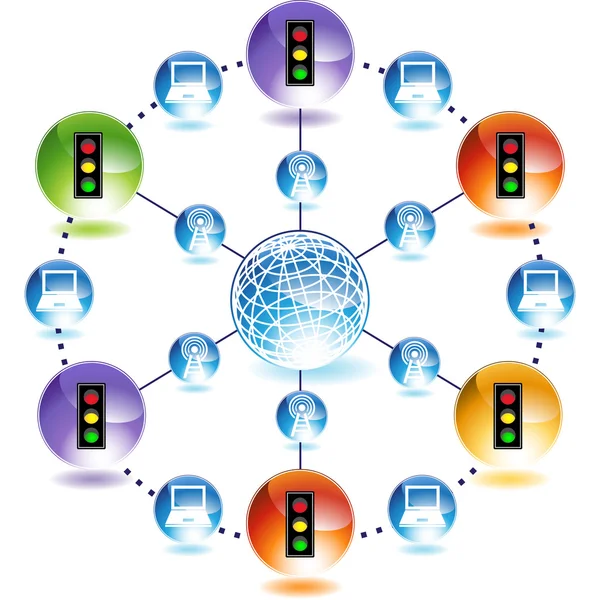 Traffic-Light web knop — Stockvector