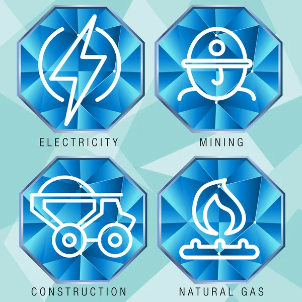 Ensemble d'icônes du secteur énergétique — Image vectorielle