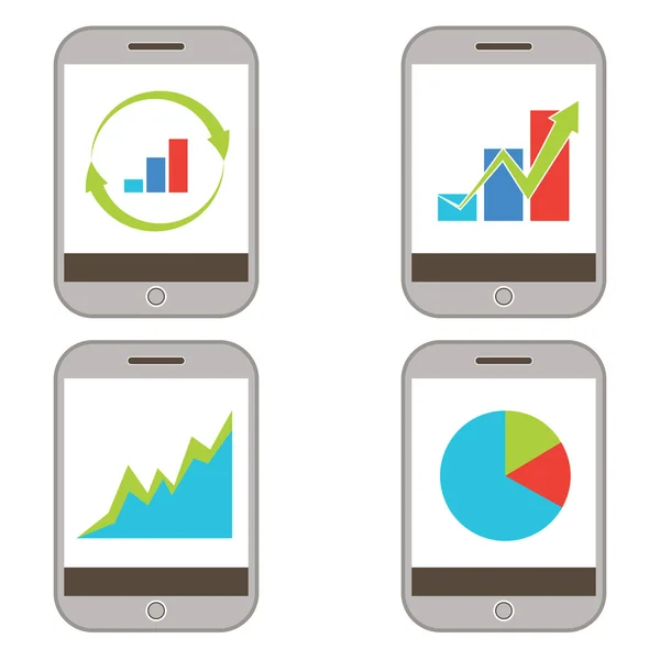 Mobil finansdiagram ikon — Stock vektor