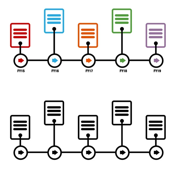 Pénzügyi év idősor diagram — Stock Vector