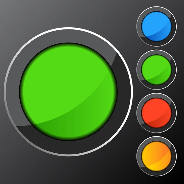 Round Button Icon Set — Stock Vector