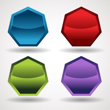 Hexygon düğme simge seti