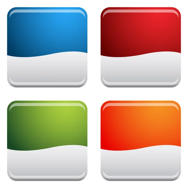 Rounded Square Button Icon Set — Stock Vector