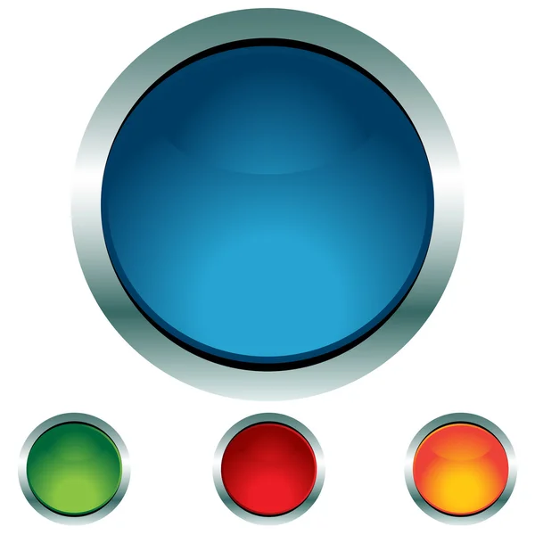Circle Button Icon Set — Stock Vector