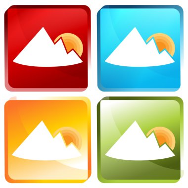 Dağ Sunrise düğmesi