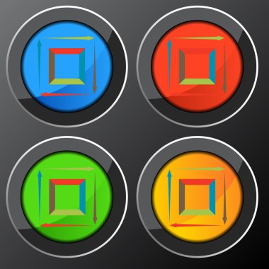 Kare işlem grafik Set