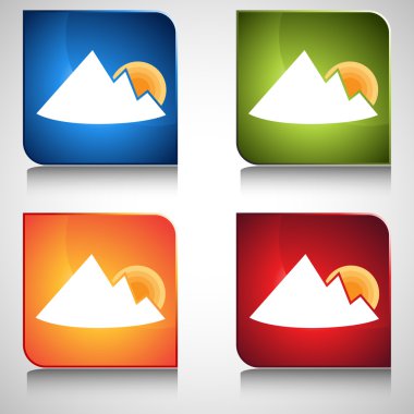 Dağ Sunrise düğmesi