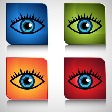 Mavi göz kutsal kişilerin resmi düğme