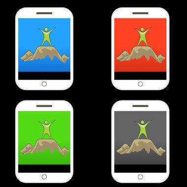 Kaya tırmanma Icon Set