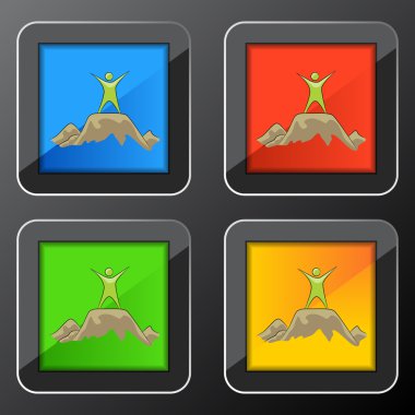 Kaya tırmanma Icon Set
