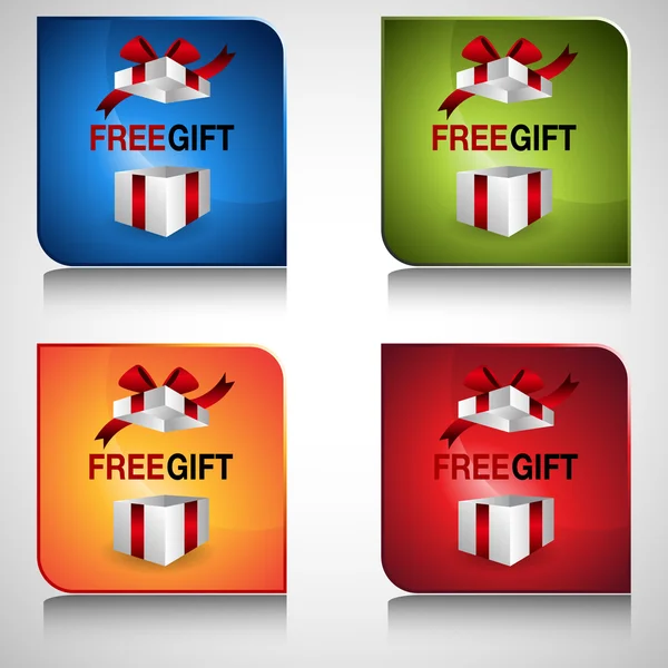 Bouton cadeau gratuit 3d — Image vectorielle