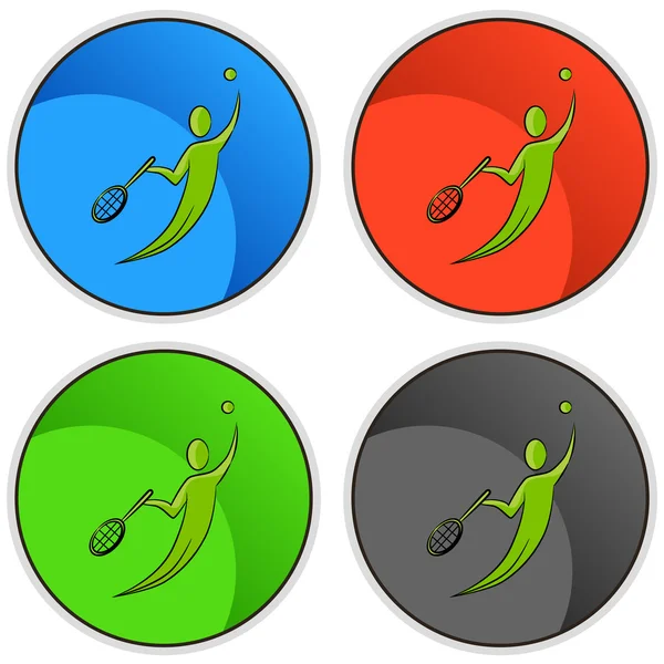 Botão ícone jogador de tênis — Vetor de Stock
