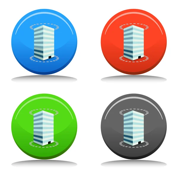 Budynek ikona przycisku — Wektor stockowy