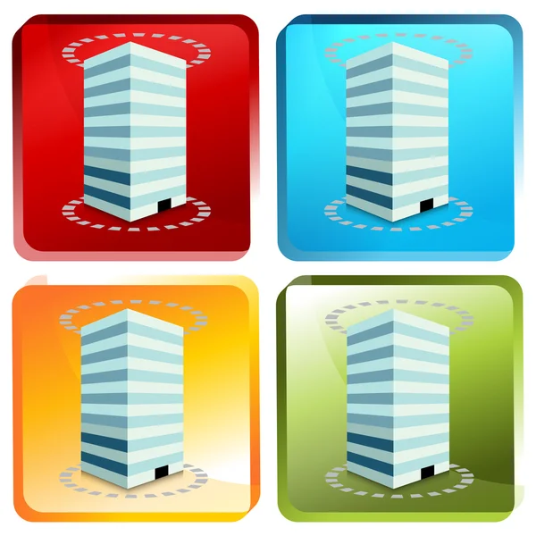 Building Icon Button — Stock Vector