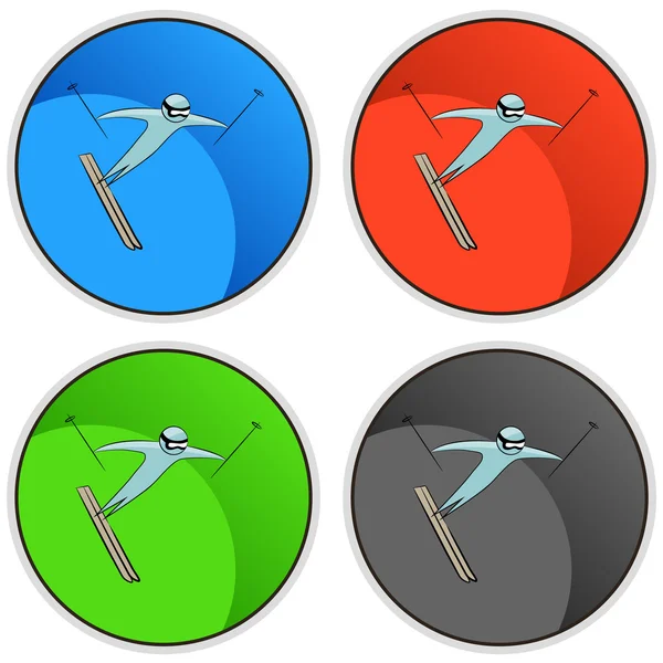 Skiër Icon Set — Stockvector