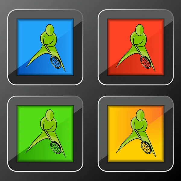 Tennis de knoop van het pictogram van de speler — Stockvector