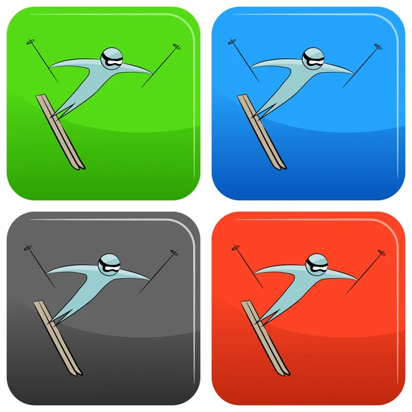 Skiër Icon Set — Stockvector