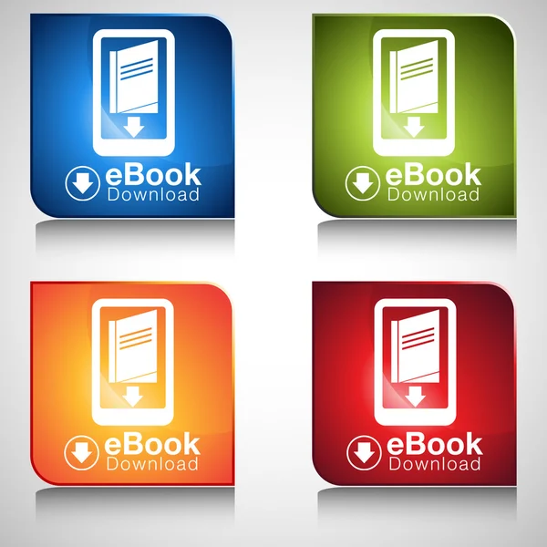 Ebook κατεβάσετε εικονίδιο κουμπί — Διανυσματικό Αρχείο
