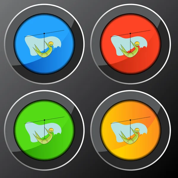 ZIP Line Rider Icon Set — Stok Vektör