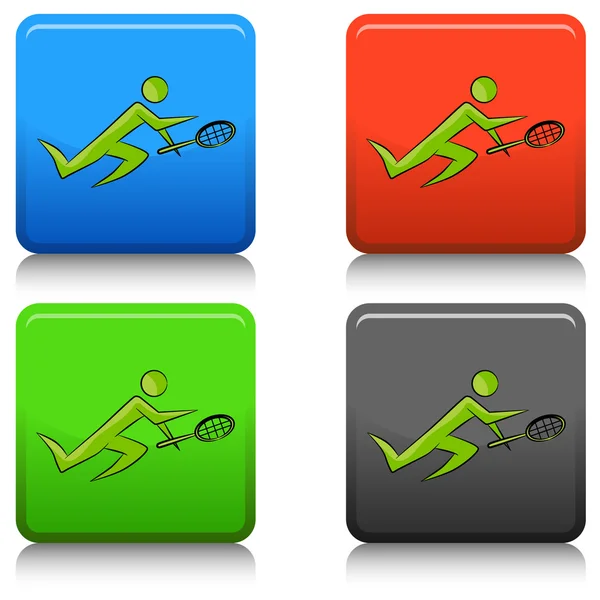 Pulsante giocatore di tennis — Vettoriale Stock