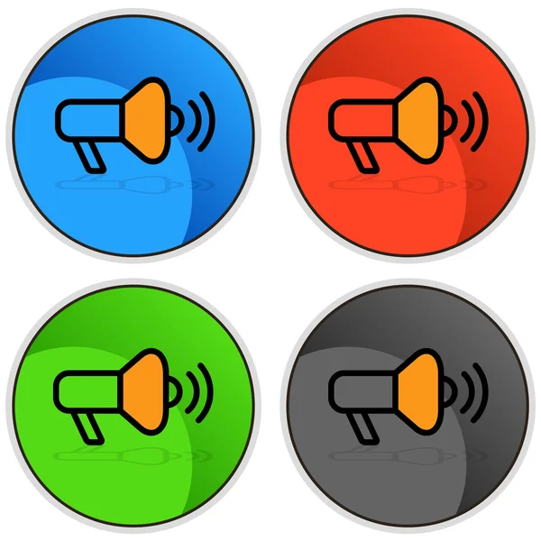 Bullhorn ikona przycisku — Wektor stockowy