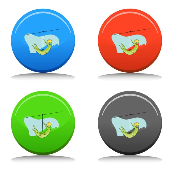 Zip Line Rider Icon Set — Stockový vektor