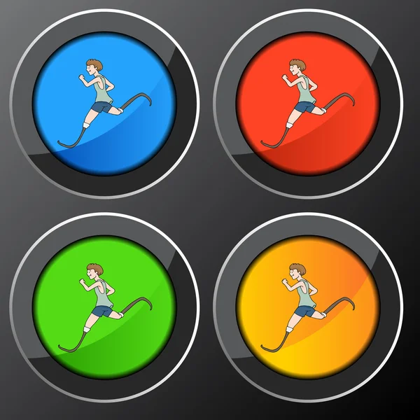 Handicap Runner knop — Stockvector