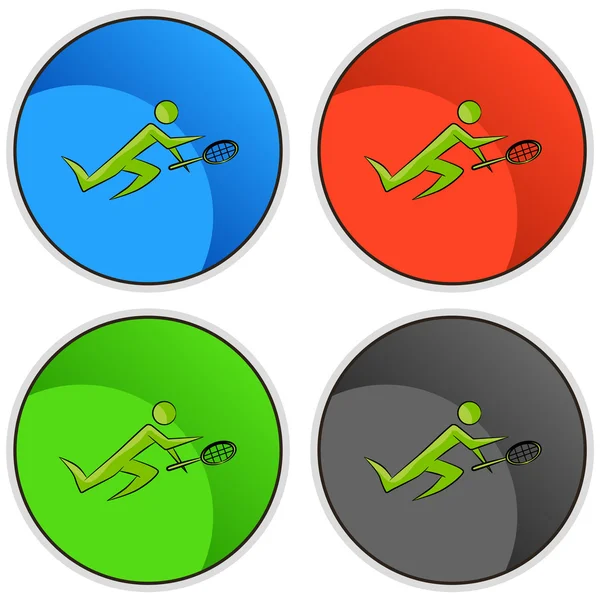 Tennis Player Button — Stock Vector