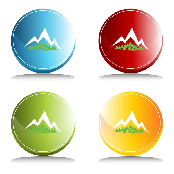 Mountain Forest Button — Stock Vector