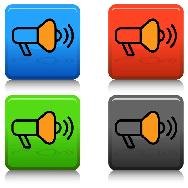 Bullhorn icon Button — Stock Vector