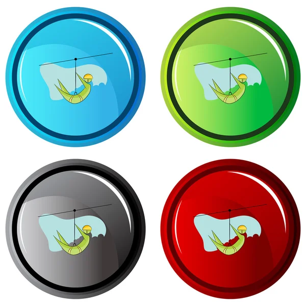 ZIP Line Rider Icon Set — Stok Vektör