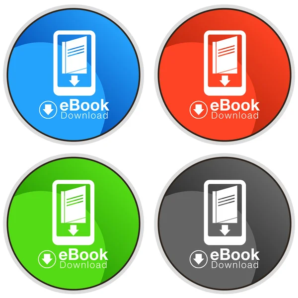 EBook stáhnout ikony tlačítko — Stockový vektor