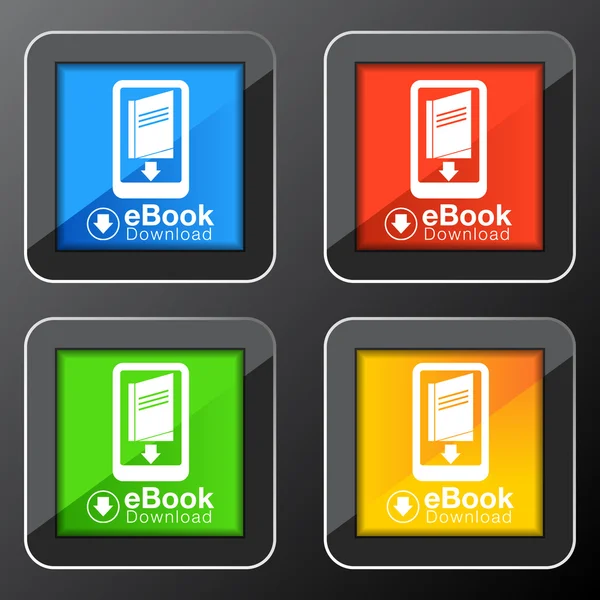 Ebook downloaden knoop van het pictogram — Stockvector